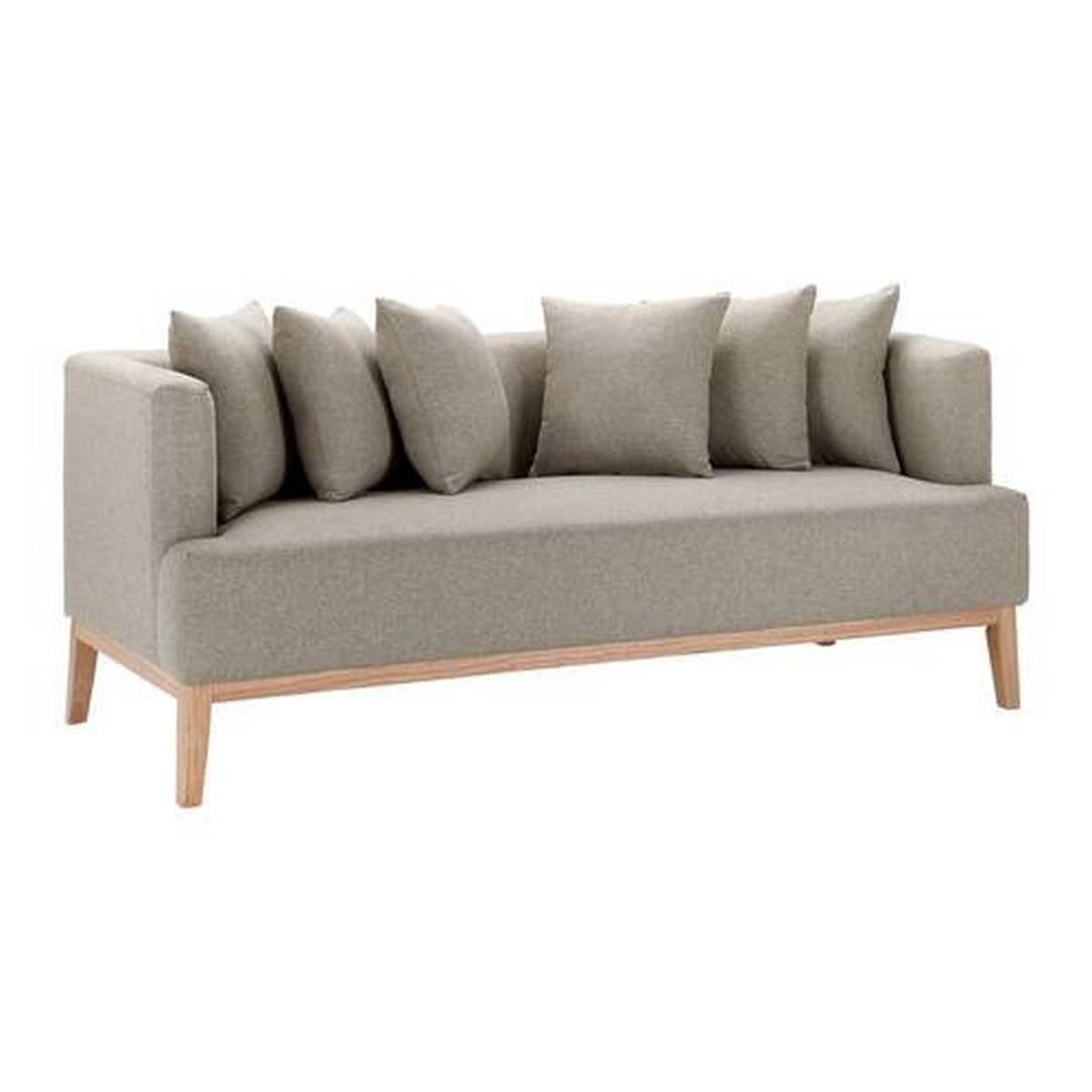 Bigsofa Mina Beige Velours - Beige/Naturfarben, MODERN, Holz/Textil (190/78/81cm) - Bessagi Home