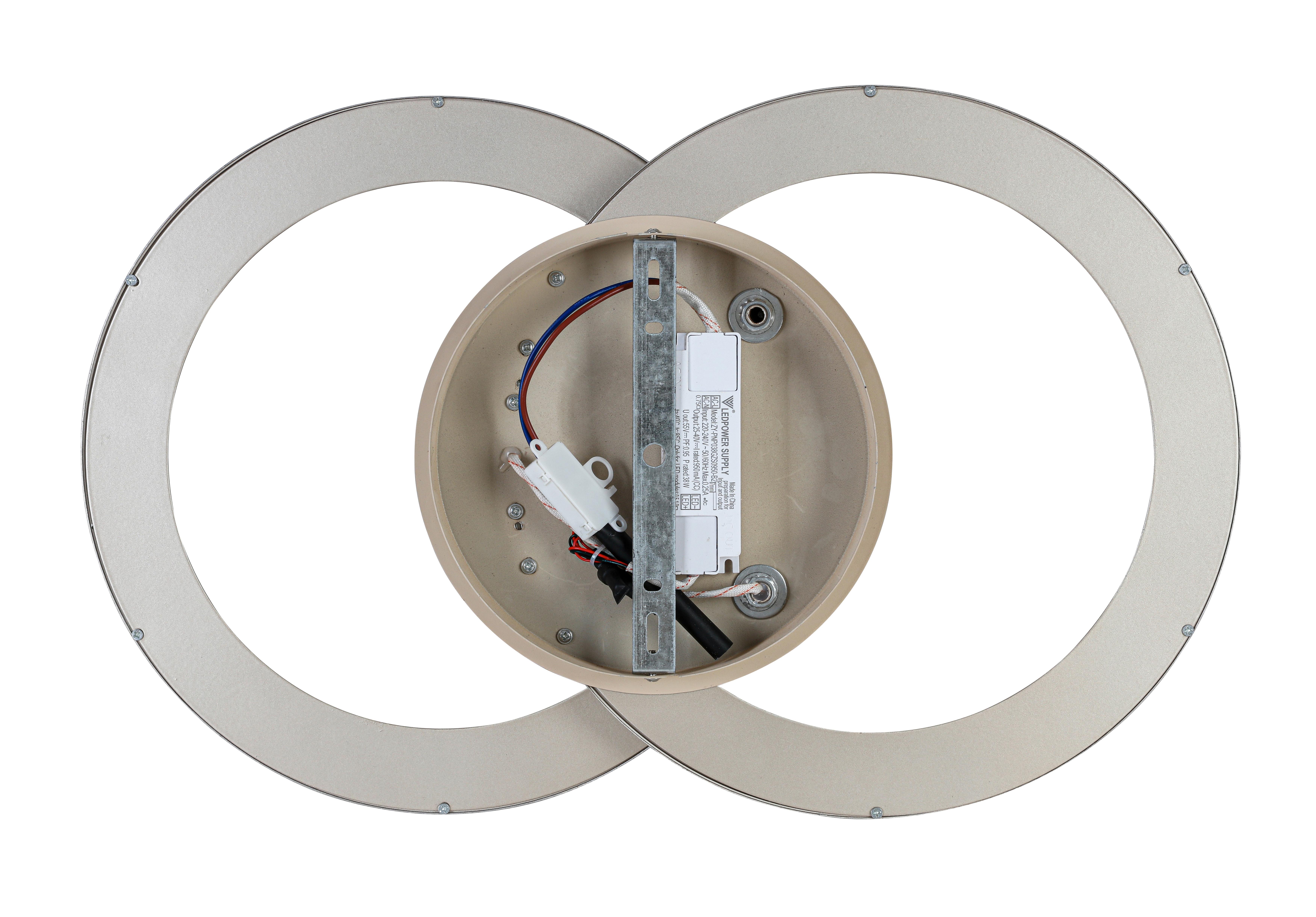 LED-TAKLAMPA KRISTA - sandfärgad/champagne, Modern, metall/plast (53,5/33,5/7,5cm) - Mömax