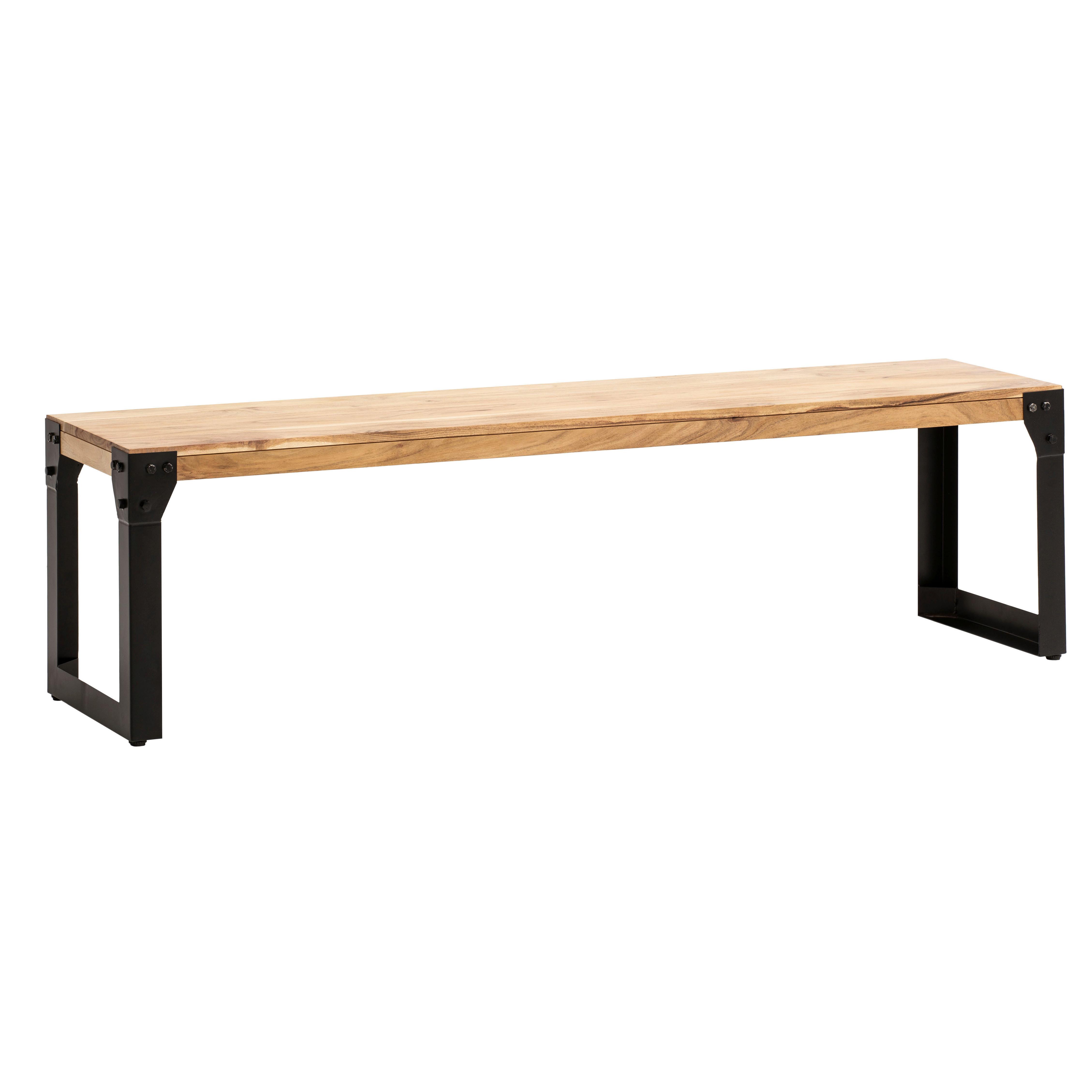 SITZBANK WL7.052 - Schwarz/Akaziefarben, Design, Holz/Metall (160/45/40cm) - MID.YOU