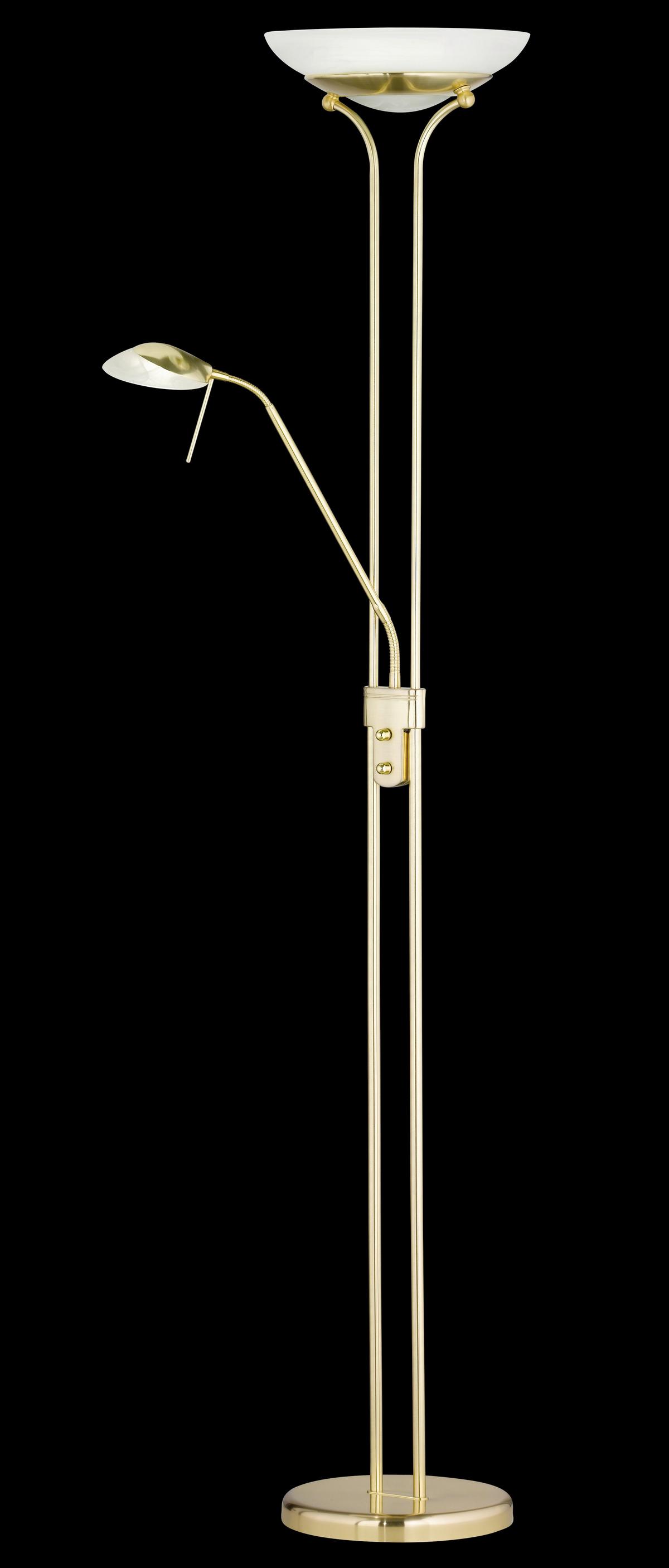 LED-Deckenfluter Pool Messingfarben max. 28+5 Watt - Messingfarben/Weiß, KONVENTIONELL, Glas/Metall (32/32/182cm) - Fischer & Honsel