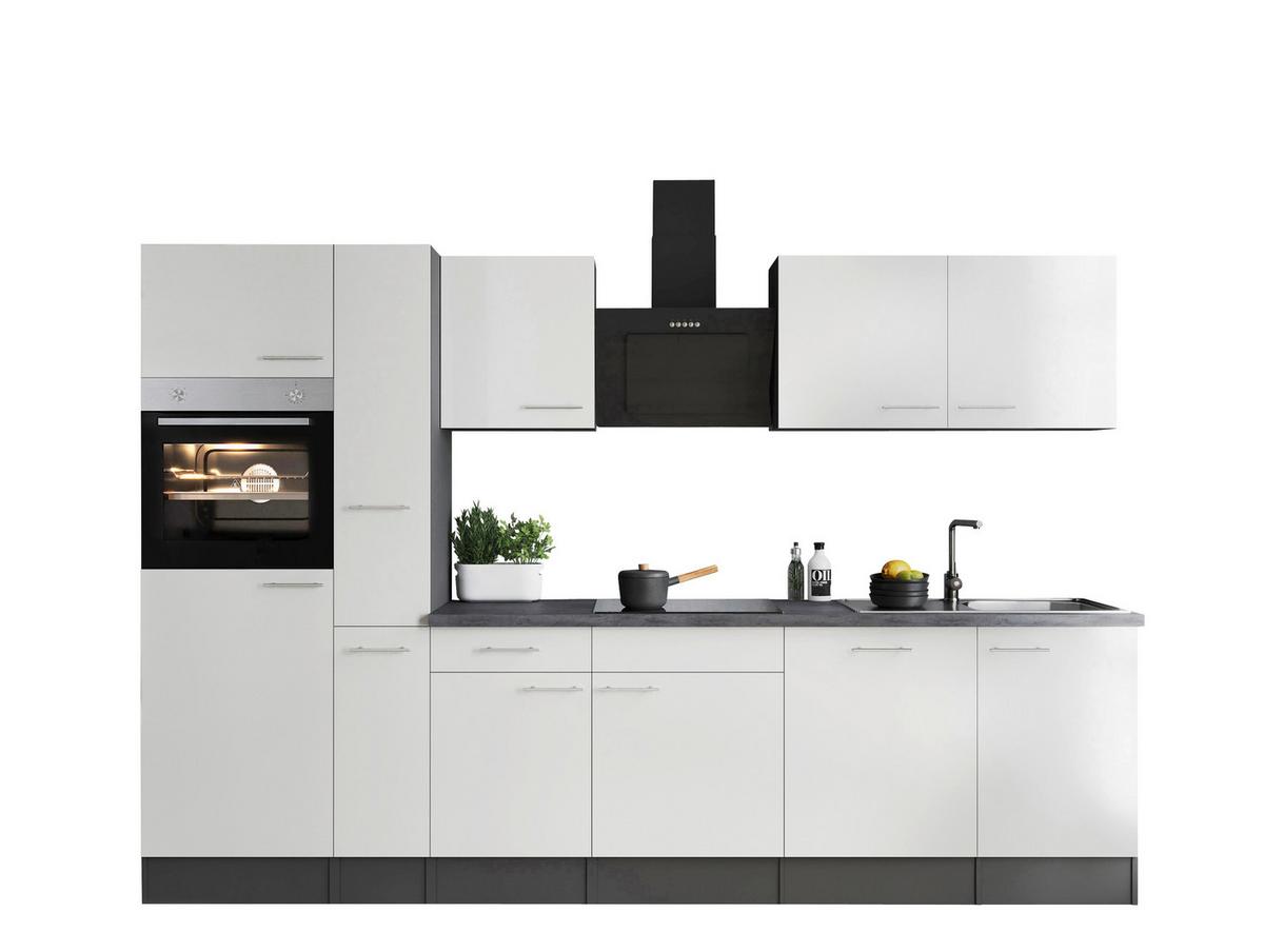 Kuhinjski Blok Z Aparati Oliver, 310cm - srebrne barve/siva, Design, kovina/leseni material (310cm) - Respekta