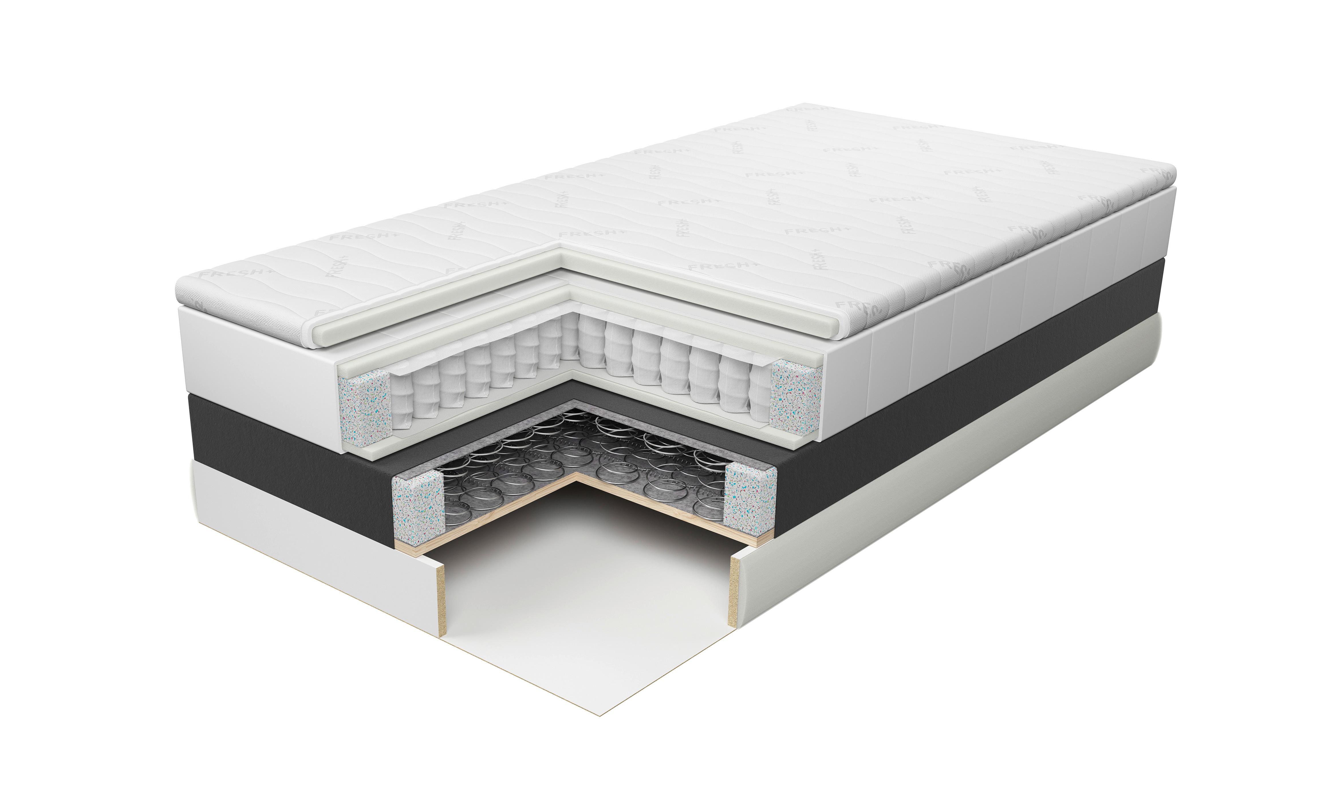 Boxspringbett Palermo ca. 180x200 cm Naturfarben - Beige, MODERN, Holz/Holzwerkstoff (180/200cm) - Livetastic