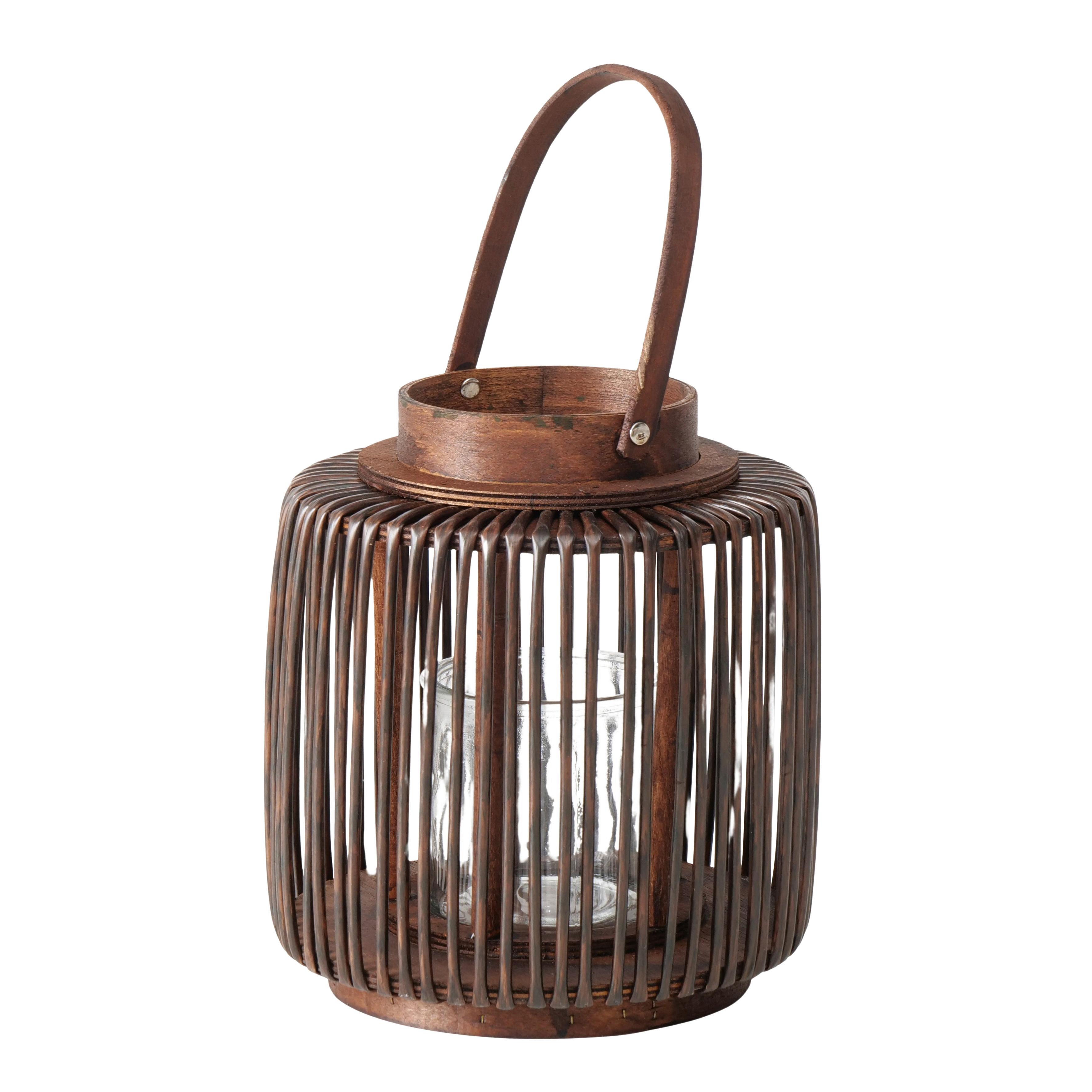 Laterne Tarion II Braun - Braun, KONVENTIONELL, Glas/Holzwerkstoff (22/24cm) - Mömax