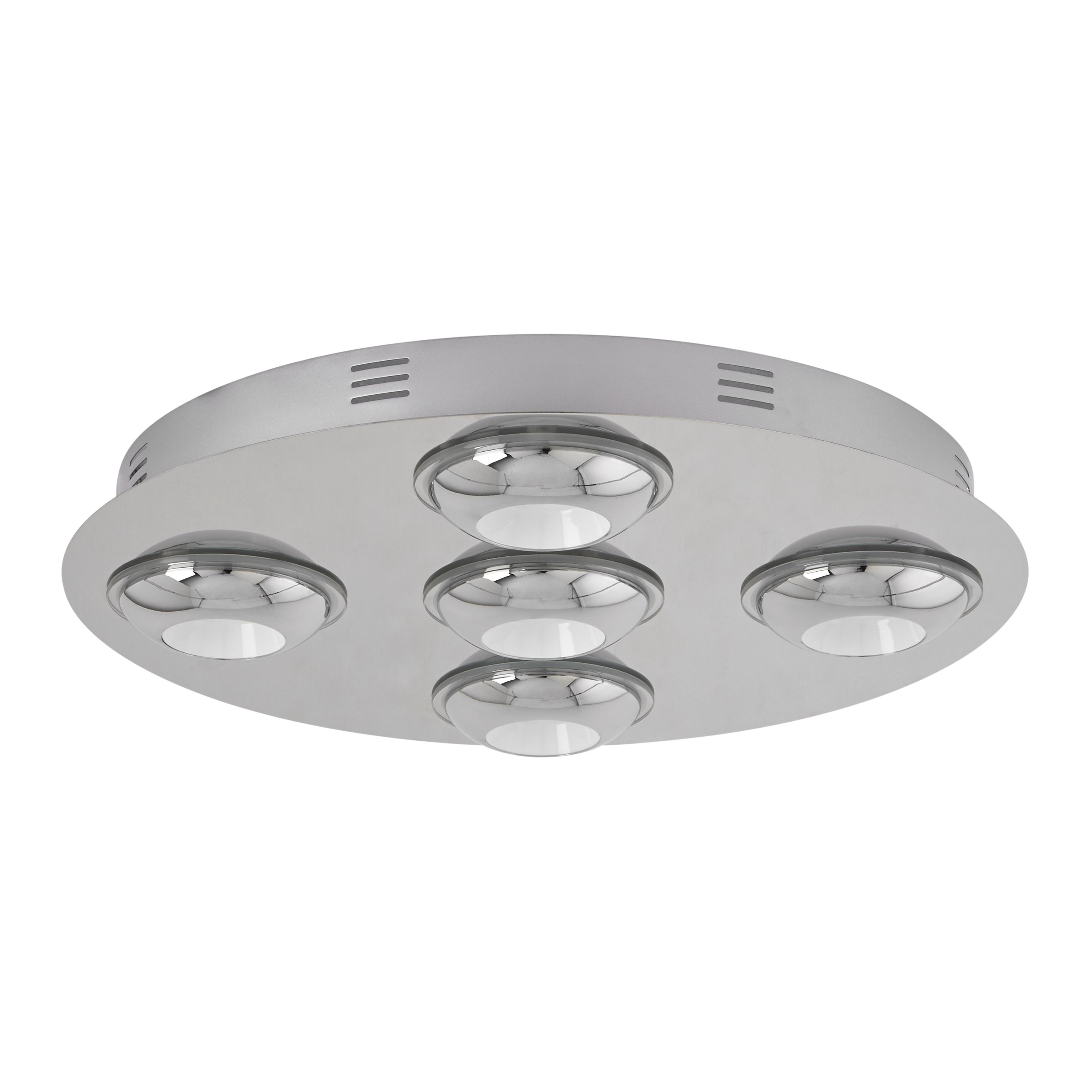 LED-Deckenleuchte max. 5 Watt 'Niklas' - Chromfarben, MODERN, Kunststoff/Metall (50/7,5cm) - Bessagi Home