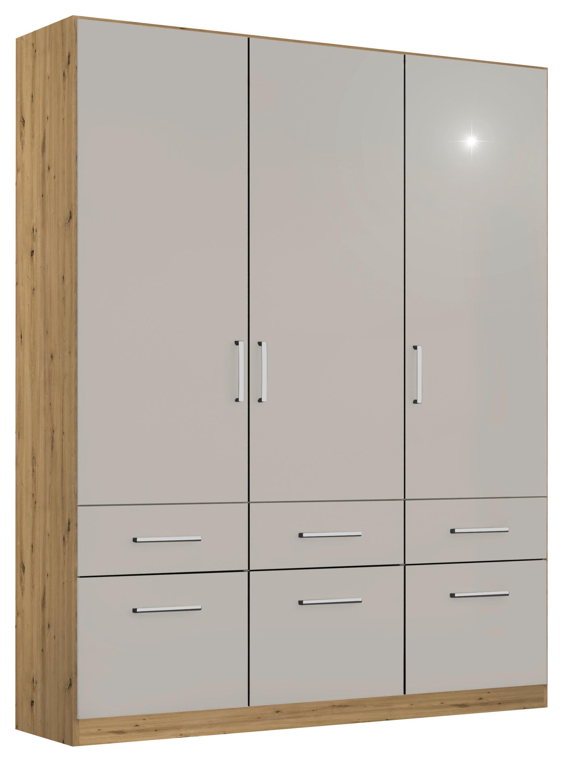 DULAP USI ROTATIVE BERLIN - gri deschis/stejar Artisan, Modern, material pe bază de lemn (136/210/54cm) - Modern Living