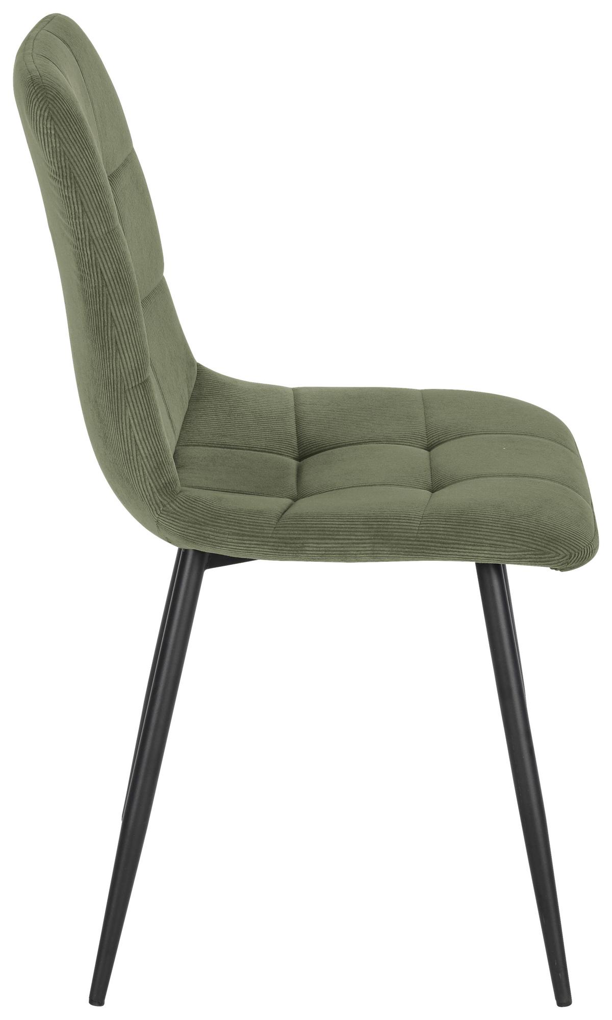 Stuhl Nino aus Kord in Grün - Schwarz/Grün, Modern, Holz/Textil (45/87/57cm) - Mömax