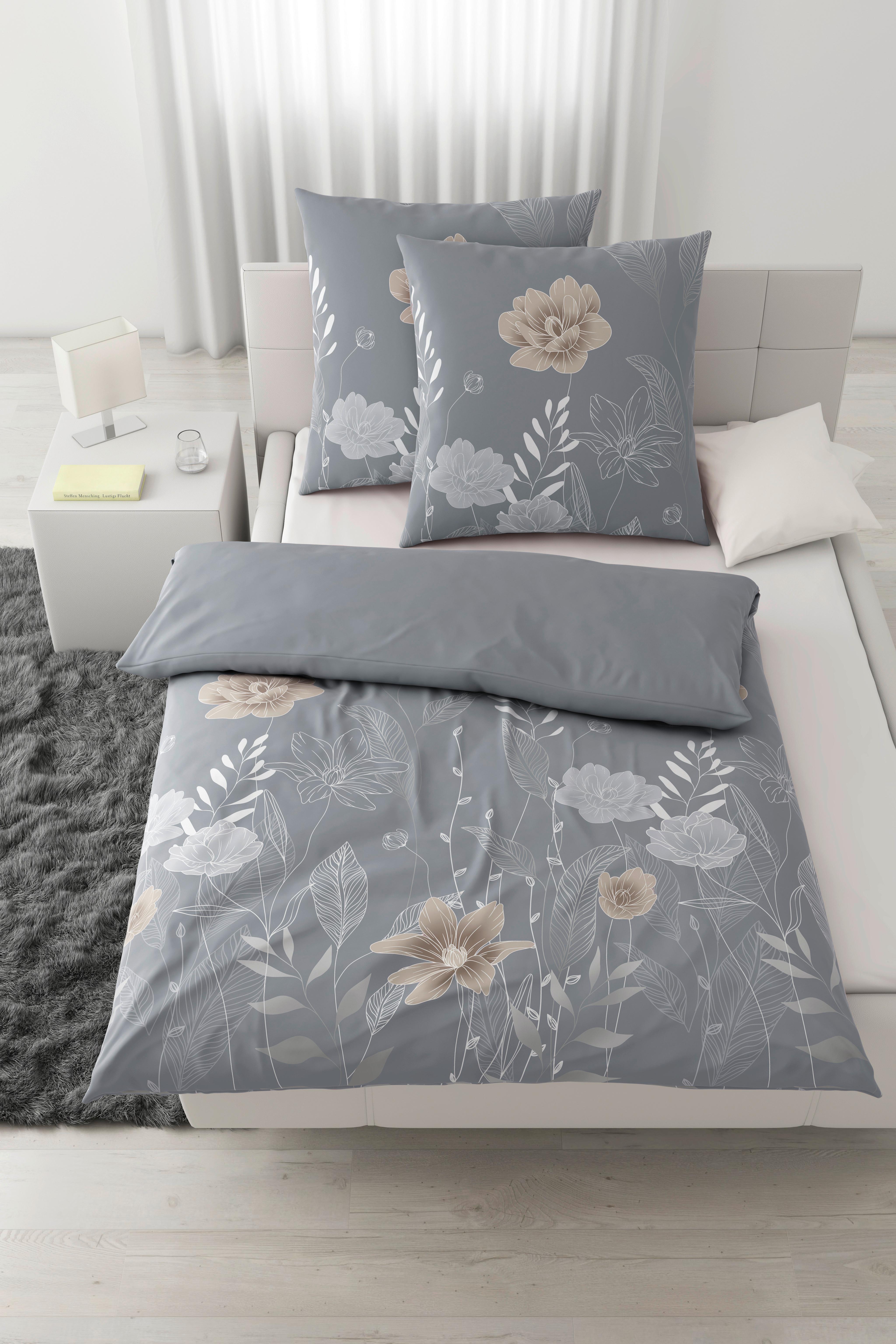 Bettwäsche Nala XXL Grau ca. 200x200cm - Grau, ROMANTIK / LANDHAUS, Textil (200/200cm) - Modern Living