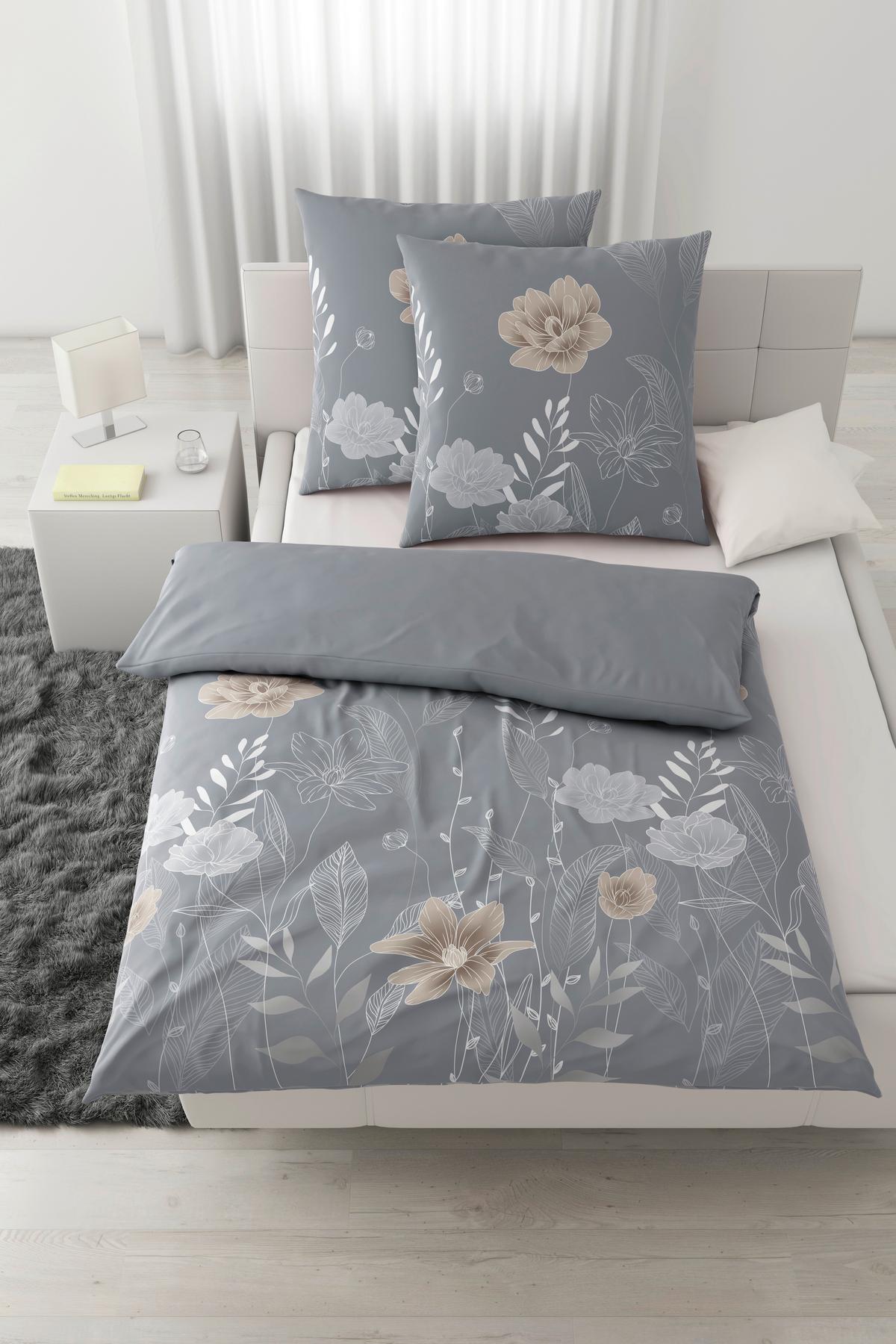 Bettwäsche Nala XXL Grau ca. 200x200cm - Grau, ROMANTIK / LANDHAUS, Textil (200/200cm) - Modern Living