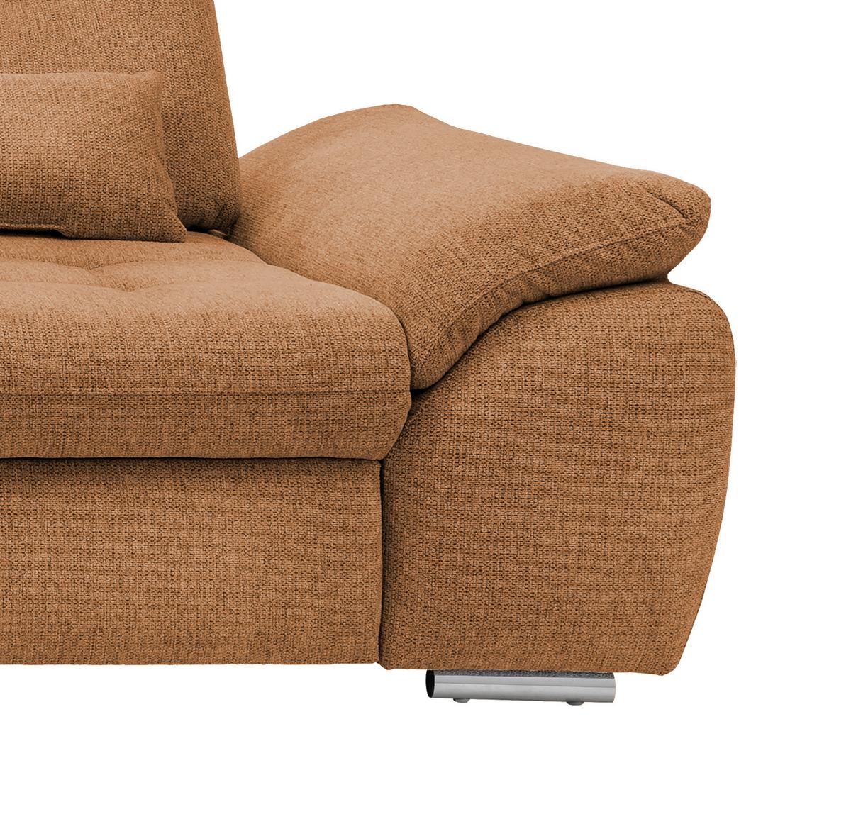 Ecksofa Rigatti mit Bettkasten ca. 184x314 cm Currygelb - Currygelb/Chromfarben, MODERN, Textil/Metall (184/314cm) - Livetastic