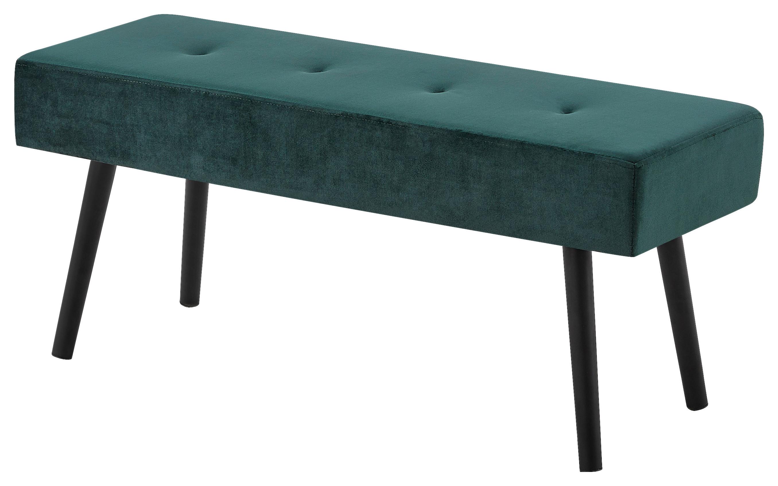 Sitzbank in Grün/Schwarz - Schwarz/Weiß, MODERN, Textil/Metall (100/44/35cm) - Mömax