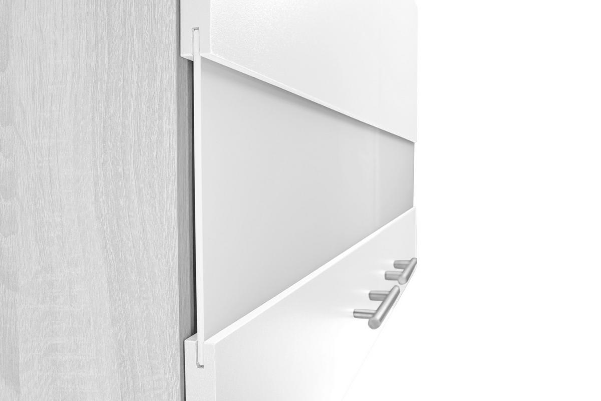 Majhna Kuhinja Merle, 100cm - srebrne barve/barve hrasta, Basics, kovina/steklo (100cm) - Respekta