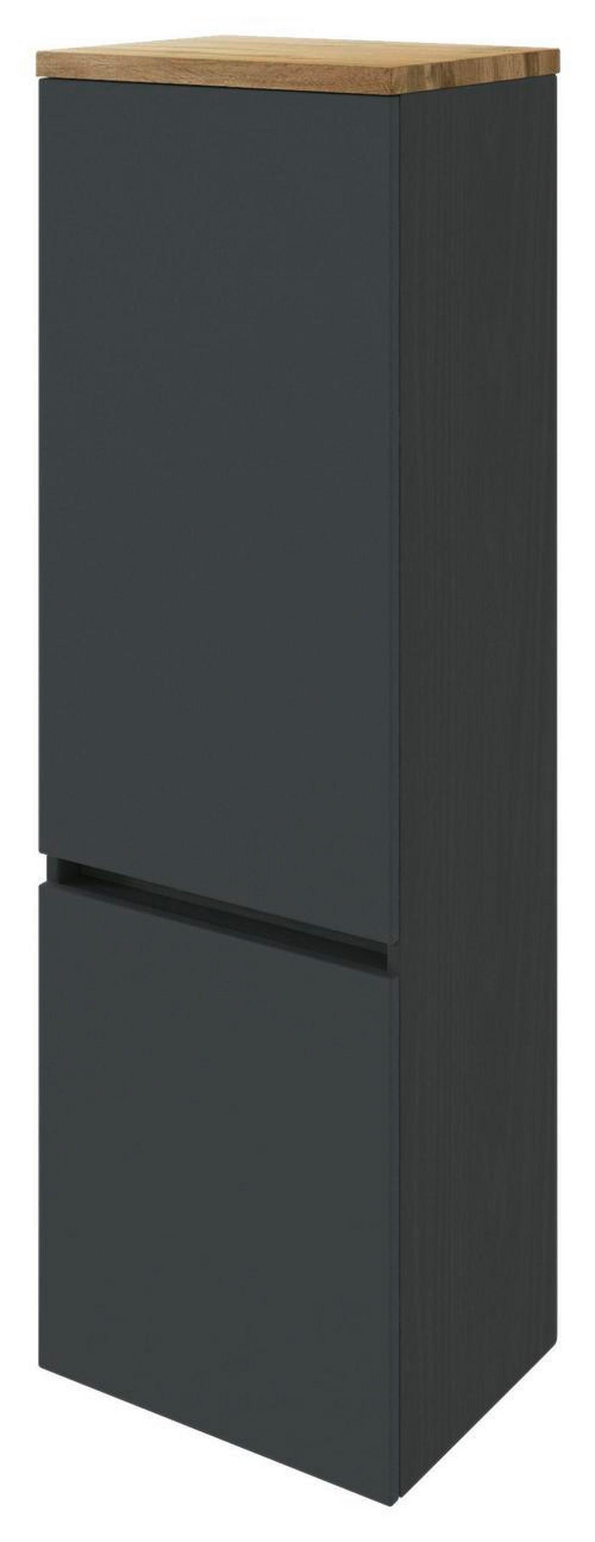 Midischrank in Grau 'Pienza' - Eichefarben/Silberfarben, Basics, Holzwerkstoff/Kunststoff (40/130/35cm) - Held