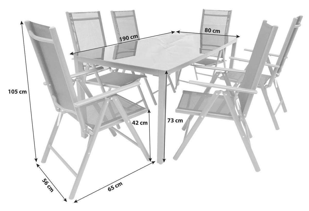 Vrtni Set Kalia, Črna, 7-Delno - črna/antracit, Basics, kovina - Gardenson