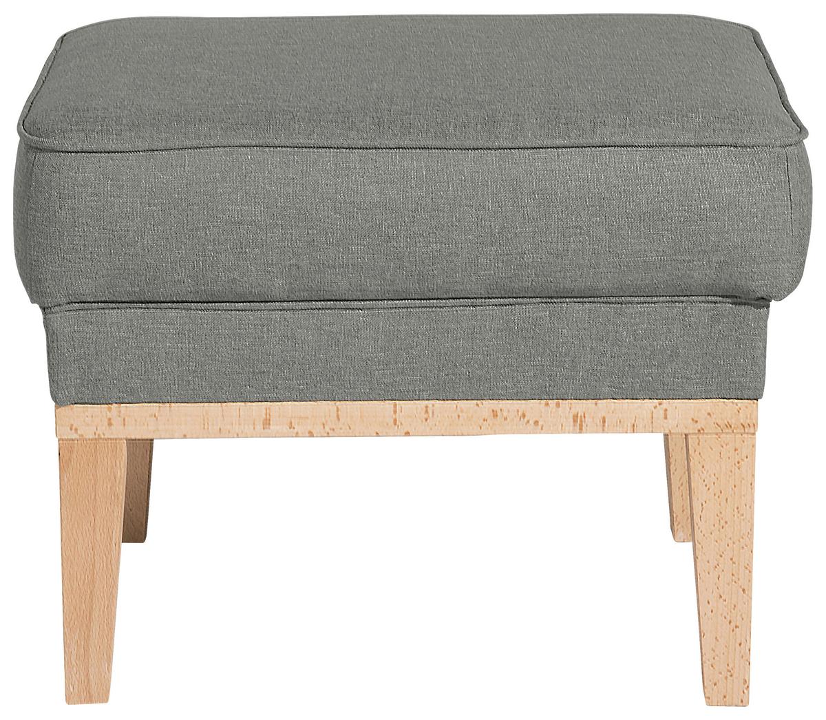 HOCKER ANGELO - Hellgrau/Naturfarben, KONVENTIONELL, Holz/Textil (50/41/41cm) - Max Winzer