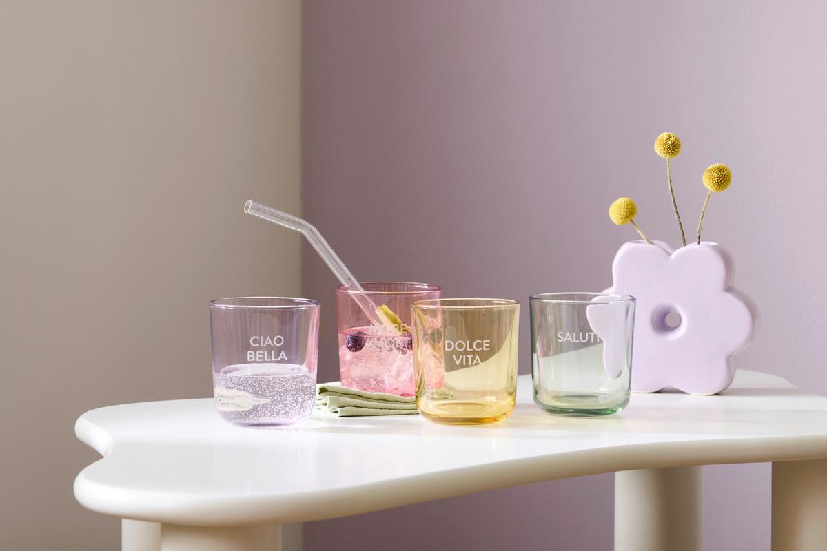 Pahar 200 ml Candy Colors - verde salvie/roz deschis, Modern, sticlă (8/8,8cm) - Mömax