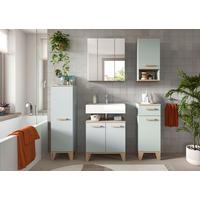 Badezimmer Star 5-tlg. ca. 128 cm Eiche/Graugrün - Graugrün/Eiche San Remo, MODERN, Holzwerkstoff/Kunststoff (128cm) - MID.YOU