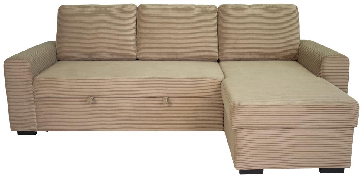 Sedežna Garnitura Tara, Svetlo Rjava, Ležišče, Predal - Moderno, tekstil (245/87/158cm) - Mömax