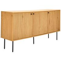 KOMODA SZEROKA LINE - kolor dębowy/czarny, Design, materiał drewnopochodny/metal (150/75/40cm) - Carryhome