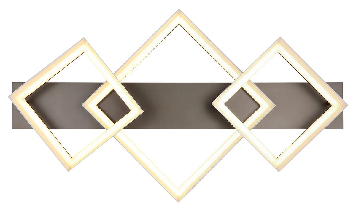 Led Svjetiljka Stropna 48049d2 Syrakus - bijela/smeđa, Design, metal/plastika (85/49,5/12cm) - Globo
