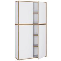 Arhivska Omara Salia B100, Bela, Barva Hrasta - bela/medeni hrast, Design, leseni material (100/183/33cm) - MID.YOU