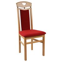 KRZESŁO BERTA II - kolor bukowy/ciemnoczerwony, Konventionell, drewno/tkanina (47/103/46cm) - Livetastic