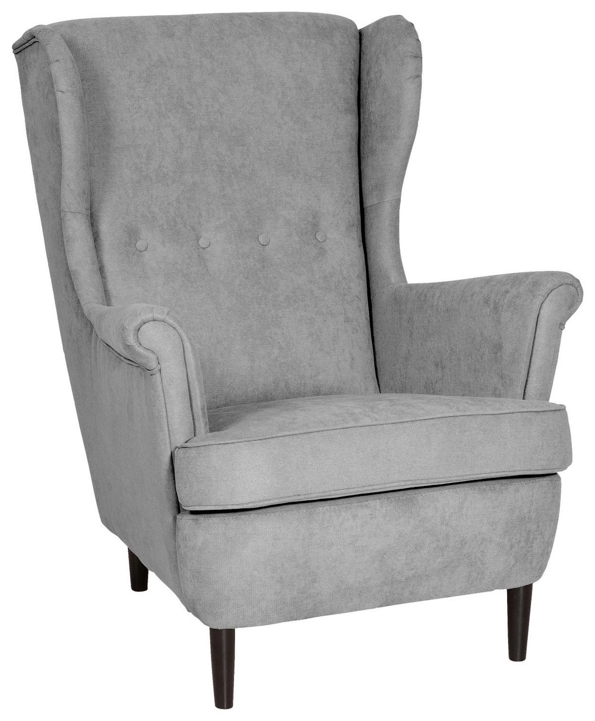 Füles Fotel Otto - szürke, Basics, faalapú anyag/karton (78/102/98cm) - Best Price