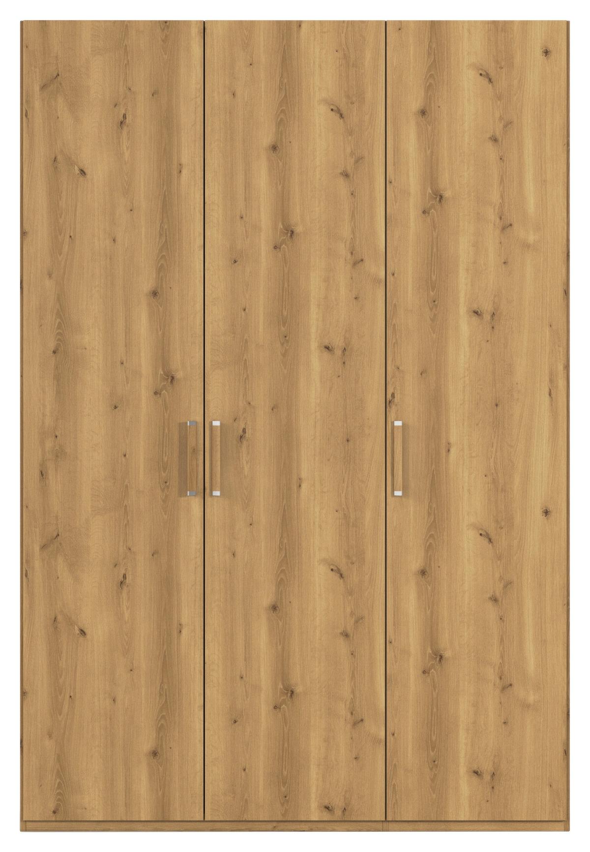 Omara S Klasičnimi Vrati Evelyn, Barva Hrasta - srebrne barve/barve hrasta, Design, umetna masa/leseni material (151/223/60cm) - Novel