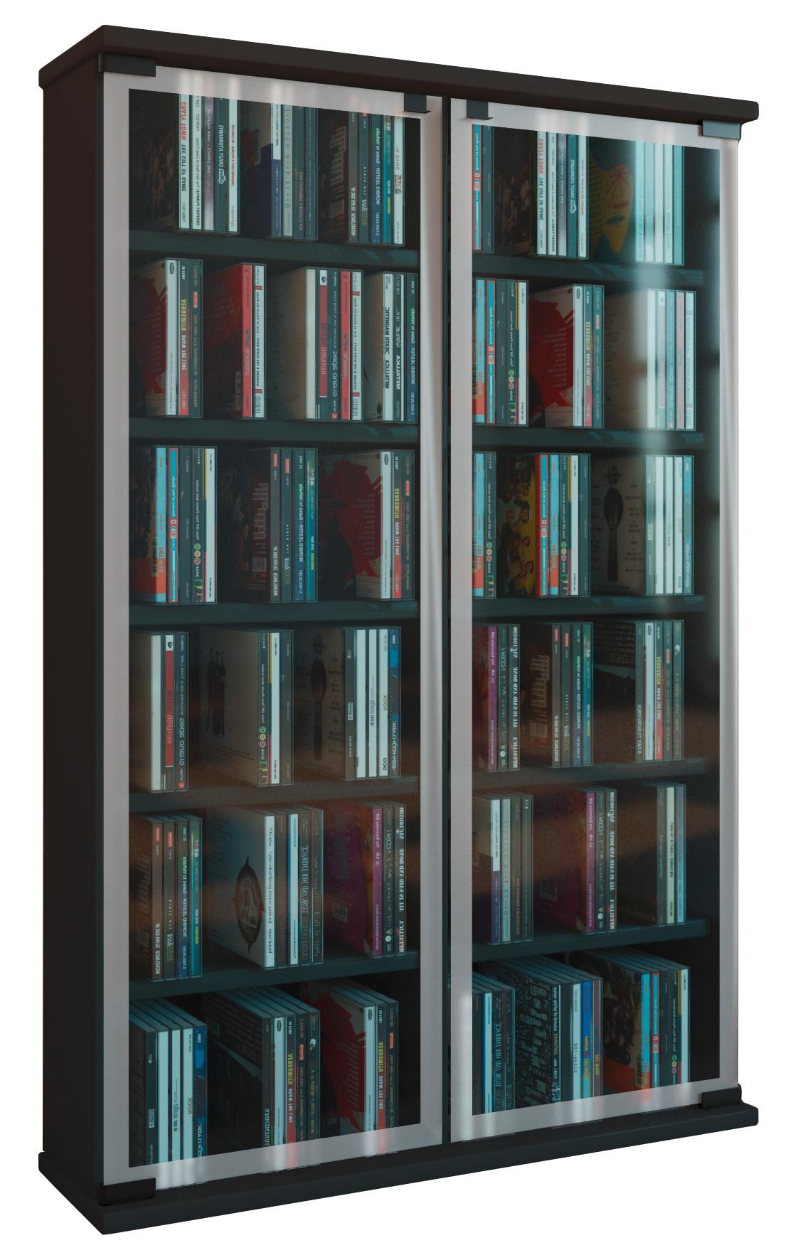 Regal Galerie, Črna, 60 Cm - črna, Konvencionalno, steklo/leseni material (60/92/18cm) - MID.YOU