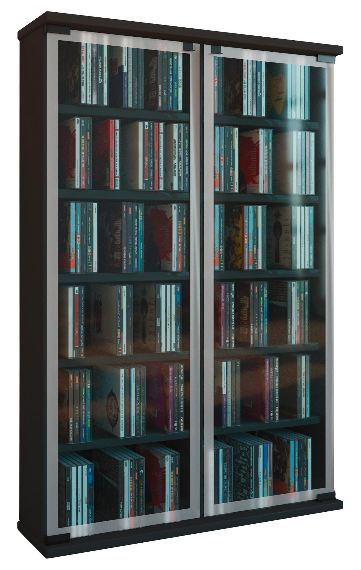 Regal Galerie, Črna, 60 Cm - črna, Konvencionalno, steklo/leseni material (60/92/18cm) - MID.YOU