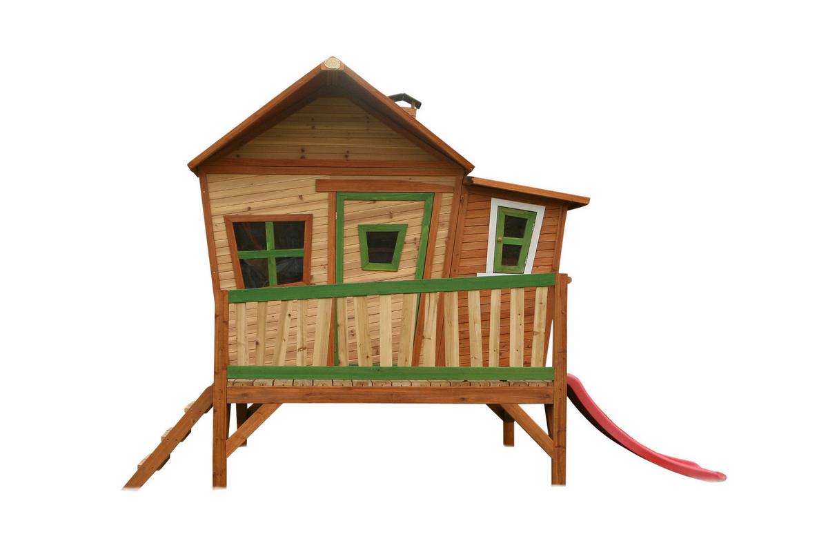 Spielhaus Emma aus Zedernholz Massiv - Rot/Braun, Basics, Holz (345/229/180cm)