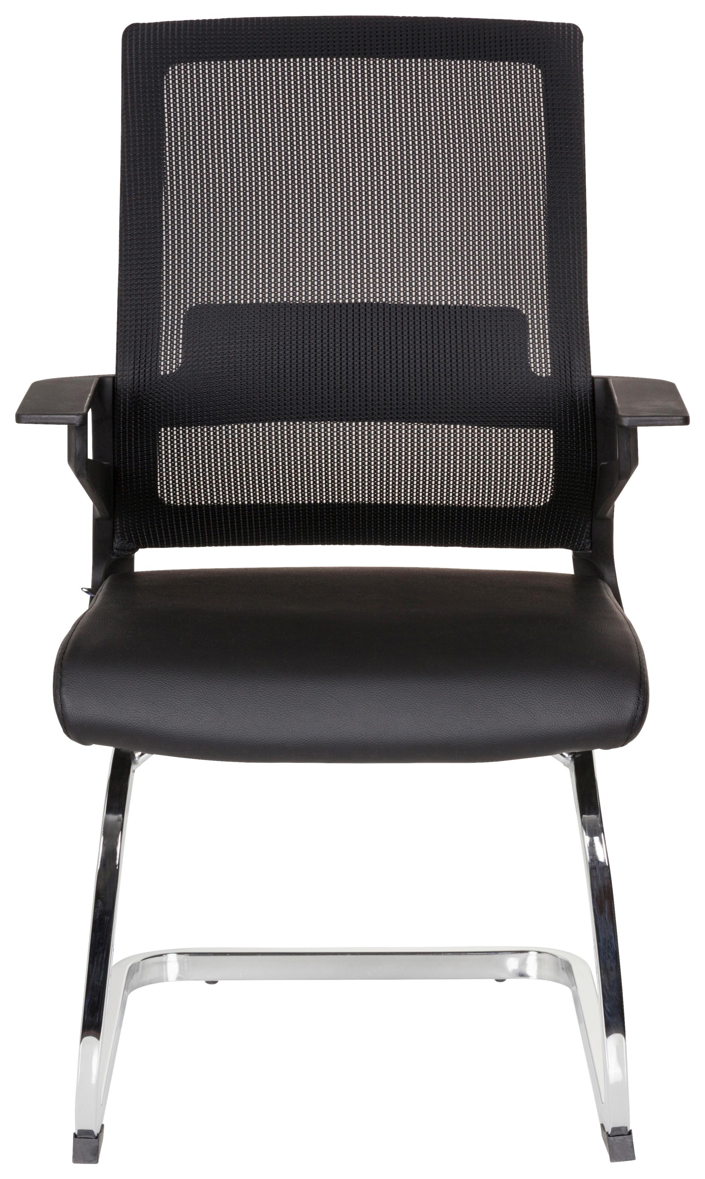 Besucherstuhl INVENTOR V PRO Schwarz - Chromfarben/Schwarz, MODERN, Kunststoff/Textil (58/95/54cm) - MID.YOU