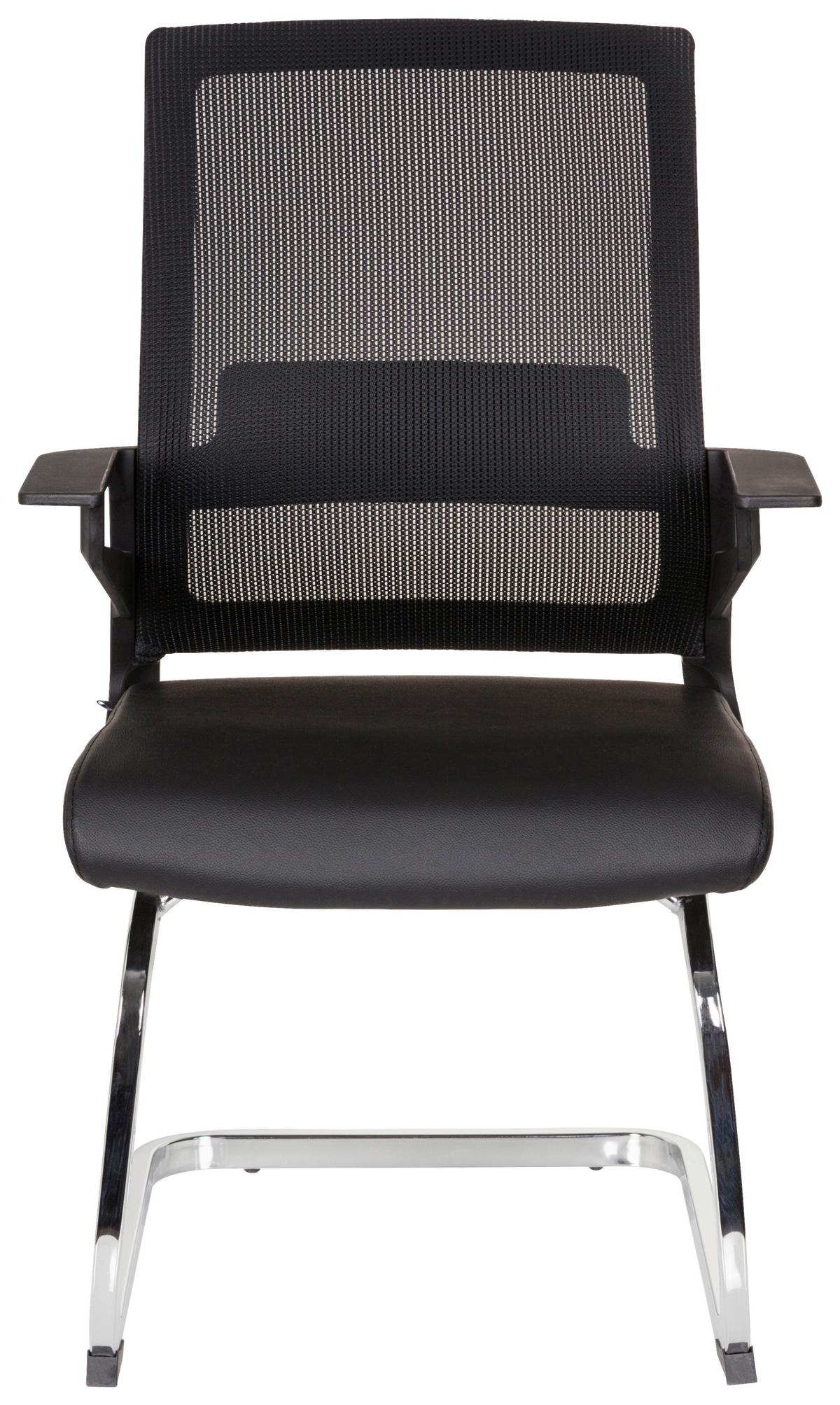 Besucherstuhl INVENTOR V PRO Schwarz - Chromfarben/Schwarz, MODERN, Kunststoff/Textil (58/95/54cm) - MID.YOU