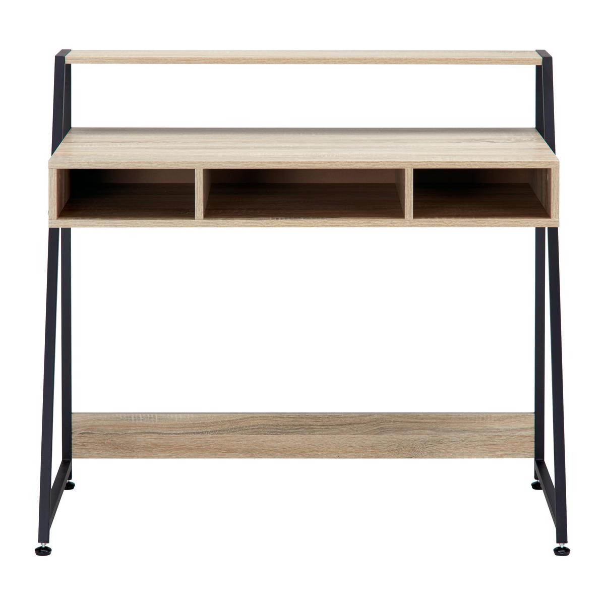 Schreibtisch Denis Eichefarben MDF ca. 100x48 cm - Eichefarben/Schwarz, MODERN, Holz/Metall (100/48/94cm) - Bessagi Home