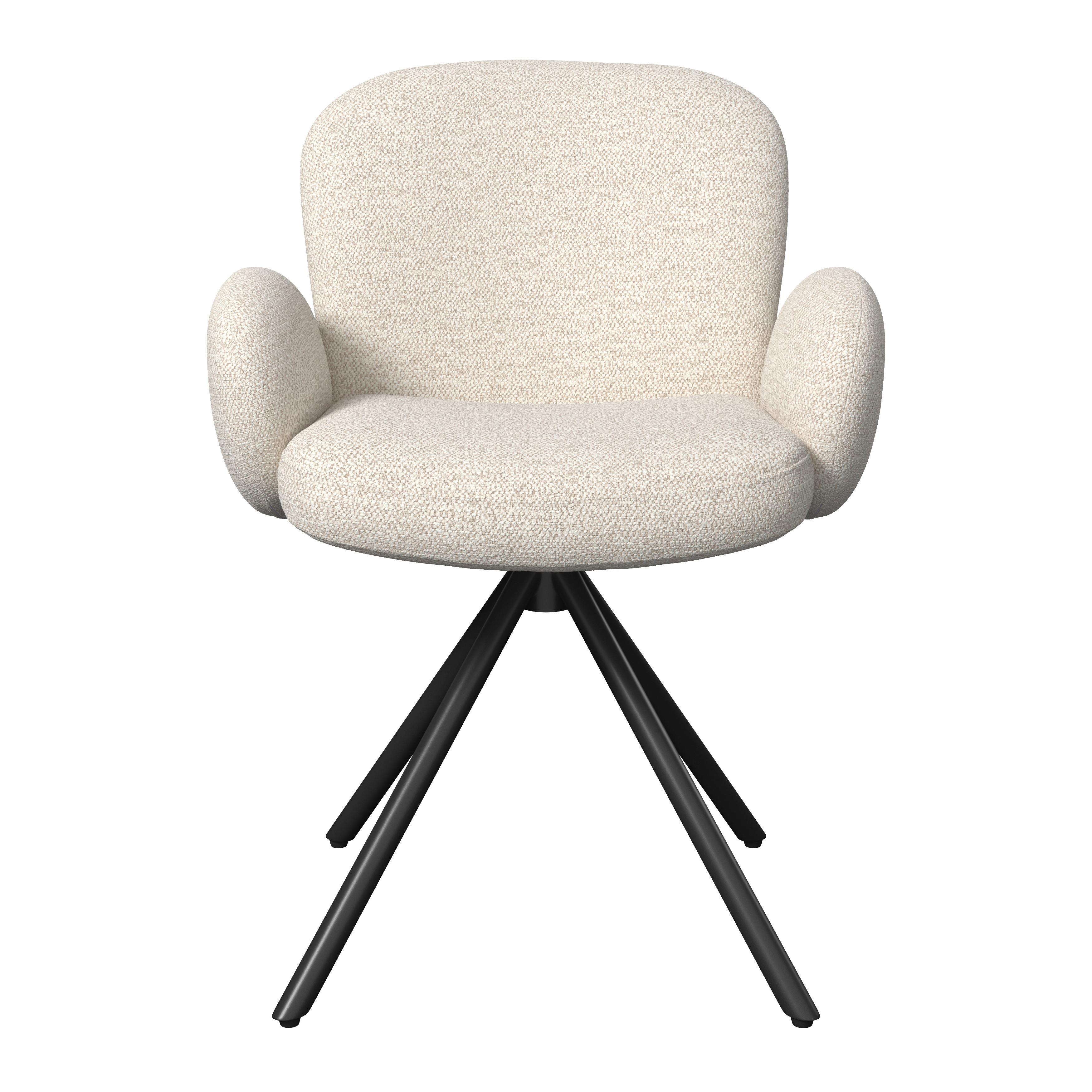 STOL MED ARMSTÖD JOSEA - svart/cremefärgad, Modern, metall/trä (64/85/63cm) - Bessagi Home