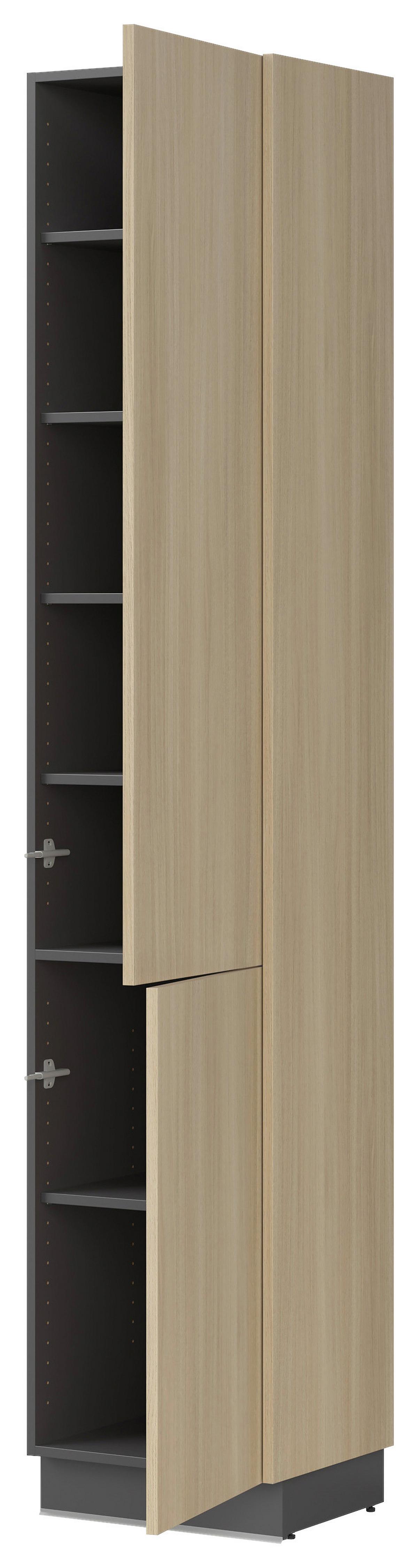 Bucatarie standard MILINO - culoare lemn stejar/grafit, Basics, material pe bază de lemn (330/230/60cm) - Visiona