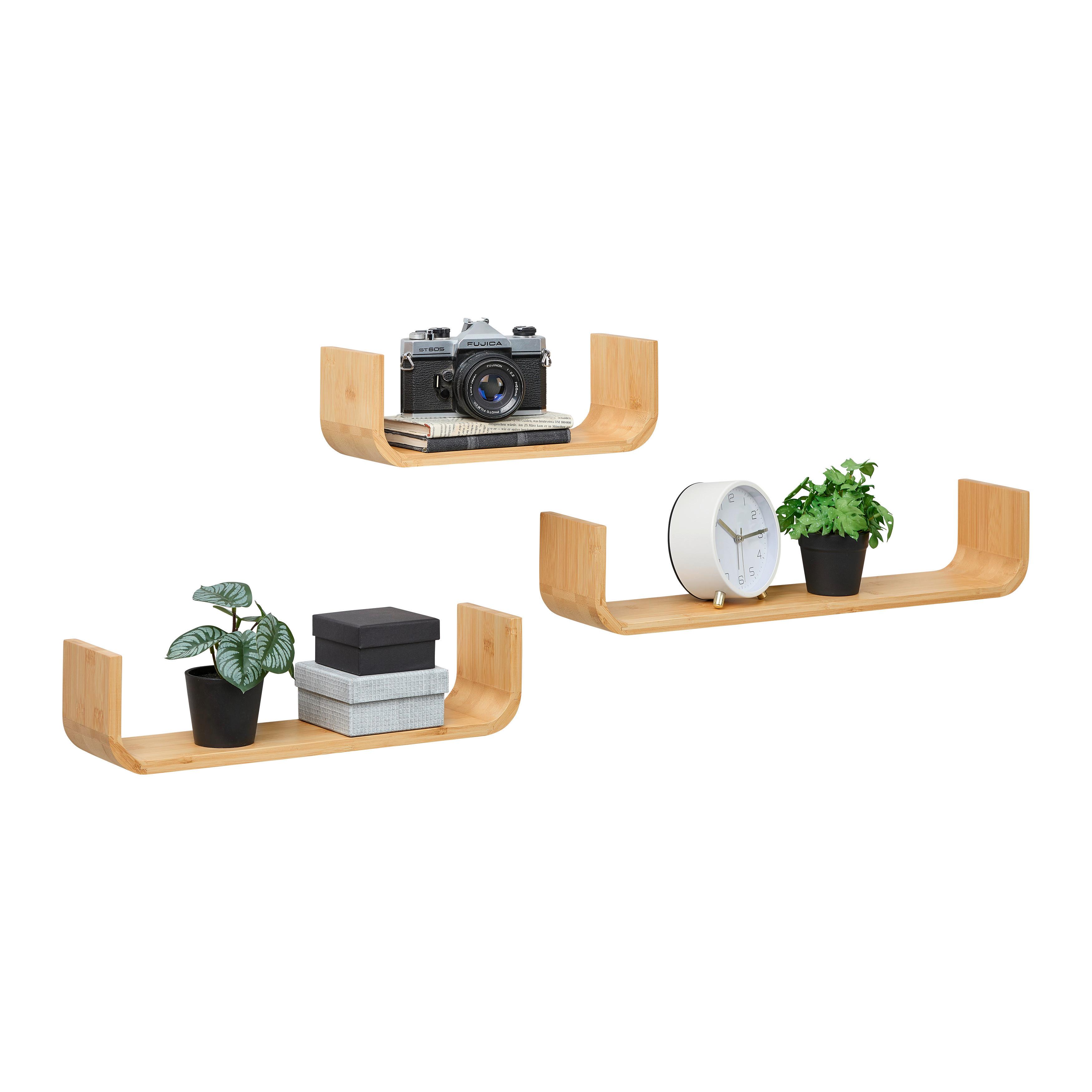 Bonnie Set Zidnih Polica 3/1 - prirodne boje, Natur, prirodni materijali (30/40/50/10/10/10/10/10/10cm) - Based