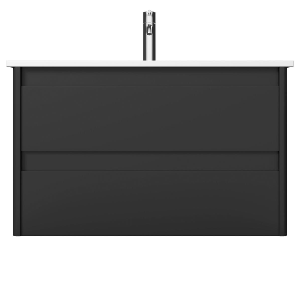 Badezimmer Lucy Schwarz 3- teilig - Schwarz/Weiß, MODERN, Glas/Keramik - Bessagi Home