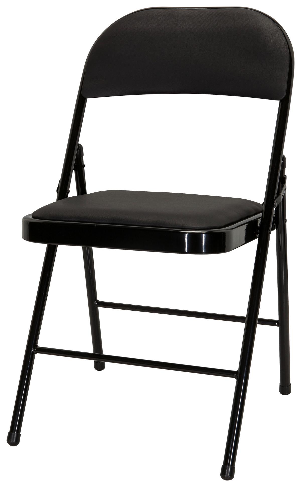 Zložljiv Stol Tudela Pu, Črna - črna, Basics, kovina/tekstil (44/80/49cm) - MID.YOU