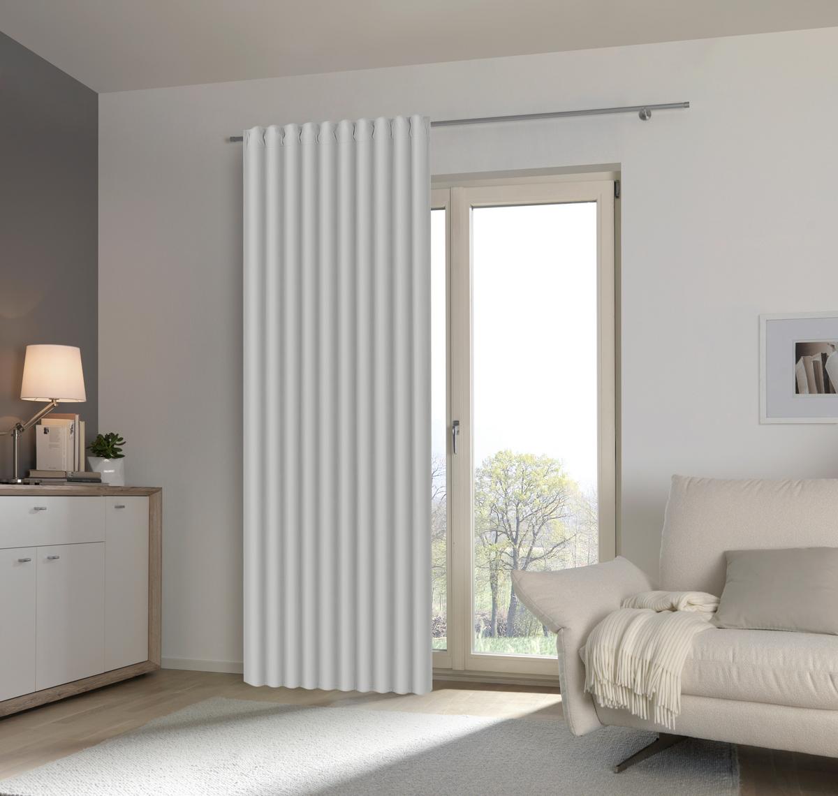 ZASŁONA GOTOWA MALU - kolor srebrny, Konventionell, tkanina (140/245cm) - Esposa