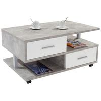 Măsuță de cafea QUATTRO - alb/gri, Konventionell, material pe bază de lemn (105/45/60cm) - Modern Living