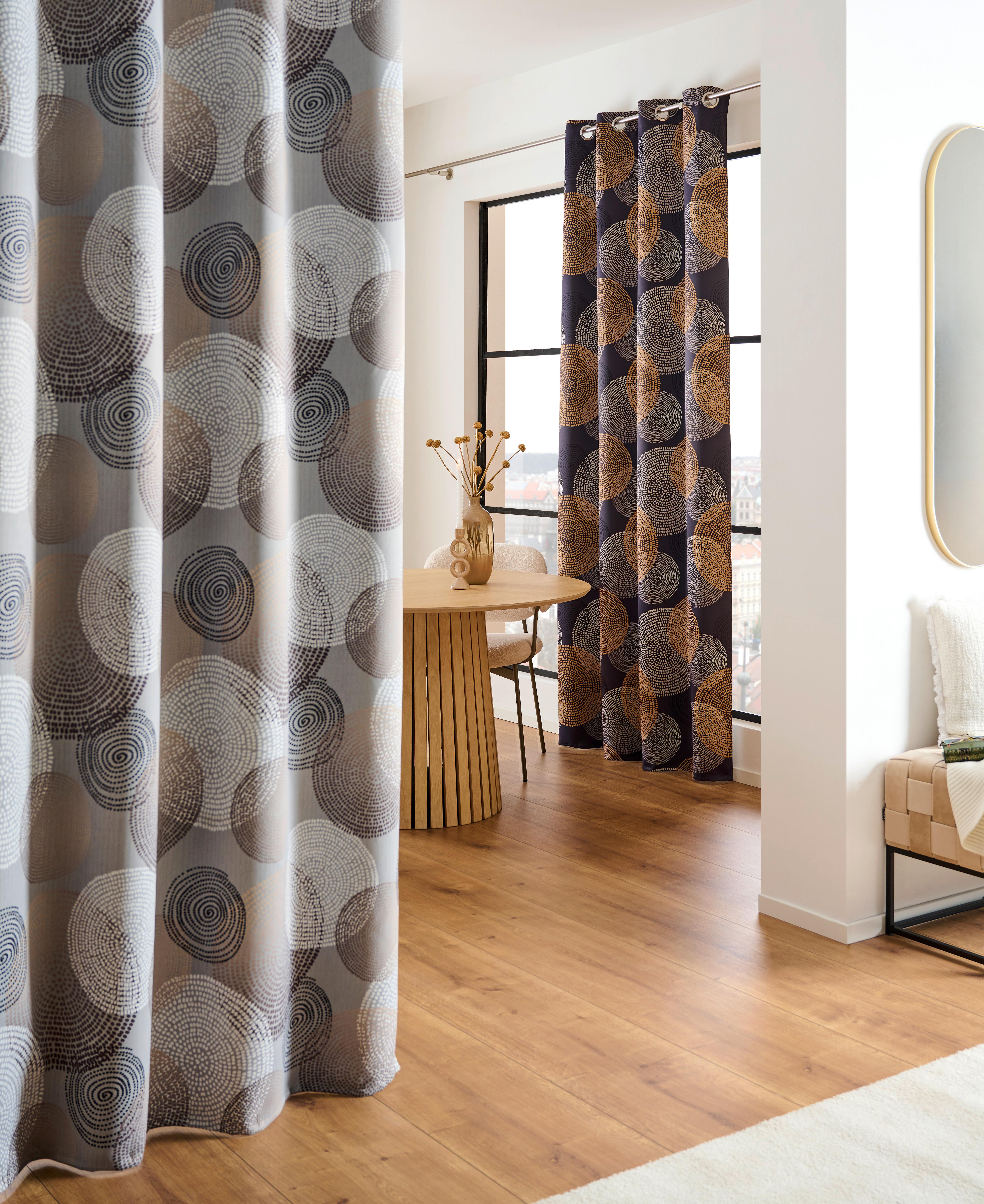 ZASŁONA NA PRZELOTKACH MIRAGE - antracytowy, Basics, tkanina (135/245cm) - Esposa