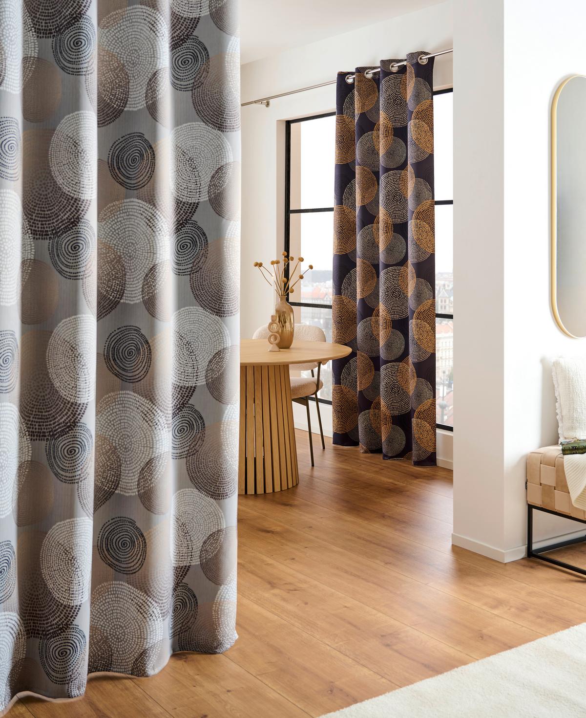 ZASŁONA NA PRZELOTKACH MIRAGE - antracytowy, Basics, tkanina (135/245cm) - Esposa