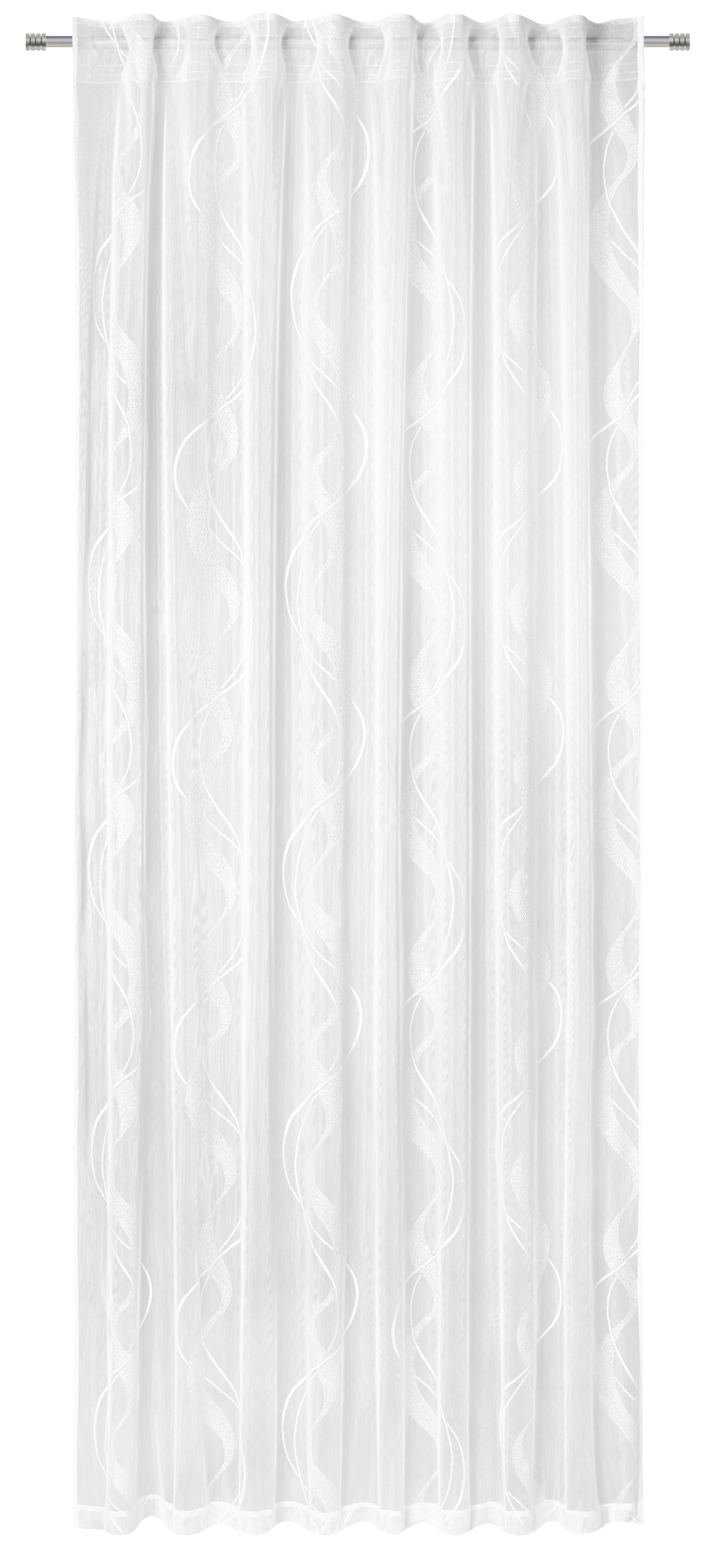 Fertigvorhang Wave Weiß ca. 140x245cm - Weiß, ROMANTIK / LANDHAUS, Textil (140/245cm) - Mömax
