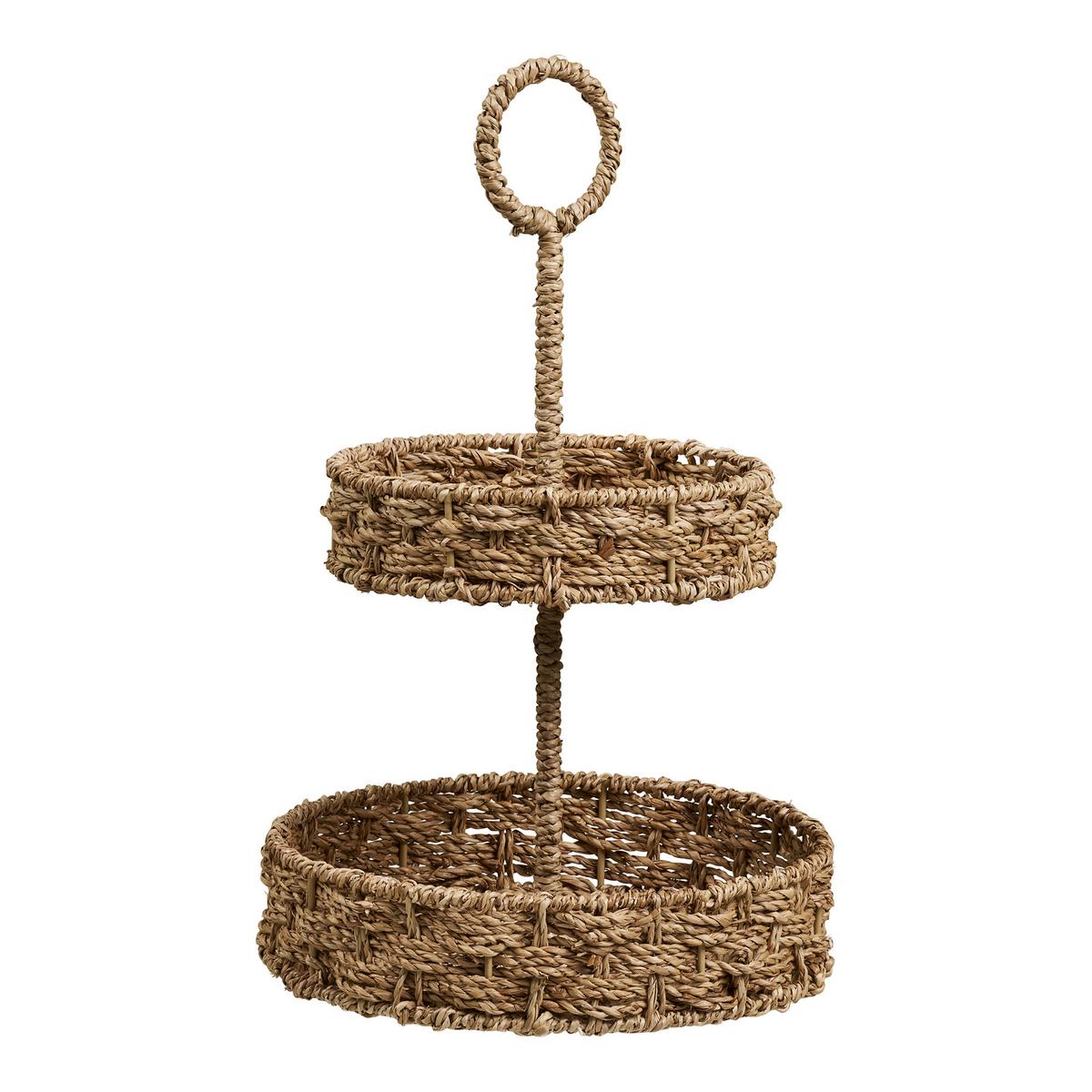 Etagere Rifbjerg Tray Naturfarben 2-stöckig - Naturfarben, Basics, Naturmaterialien/Metall (25/40,5/25cm)