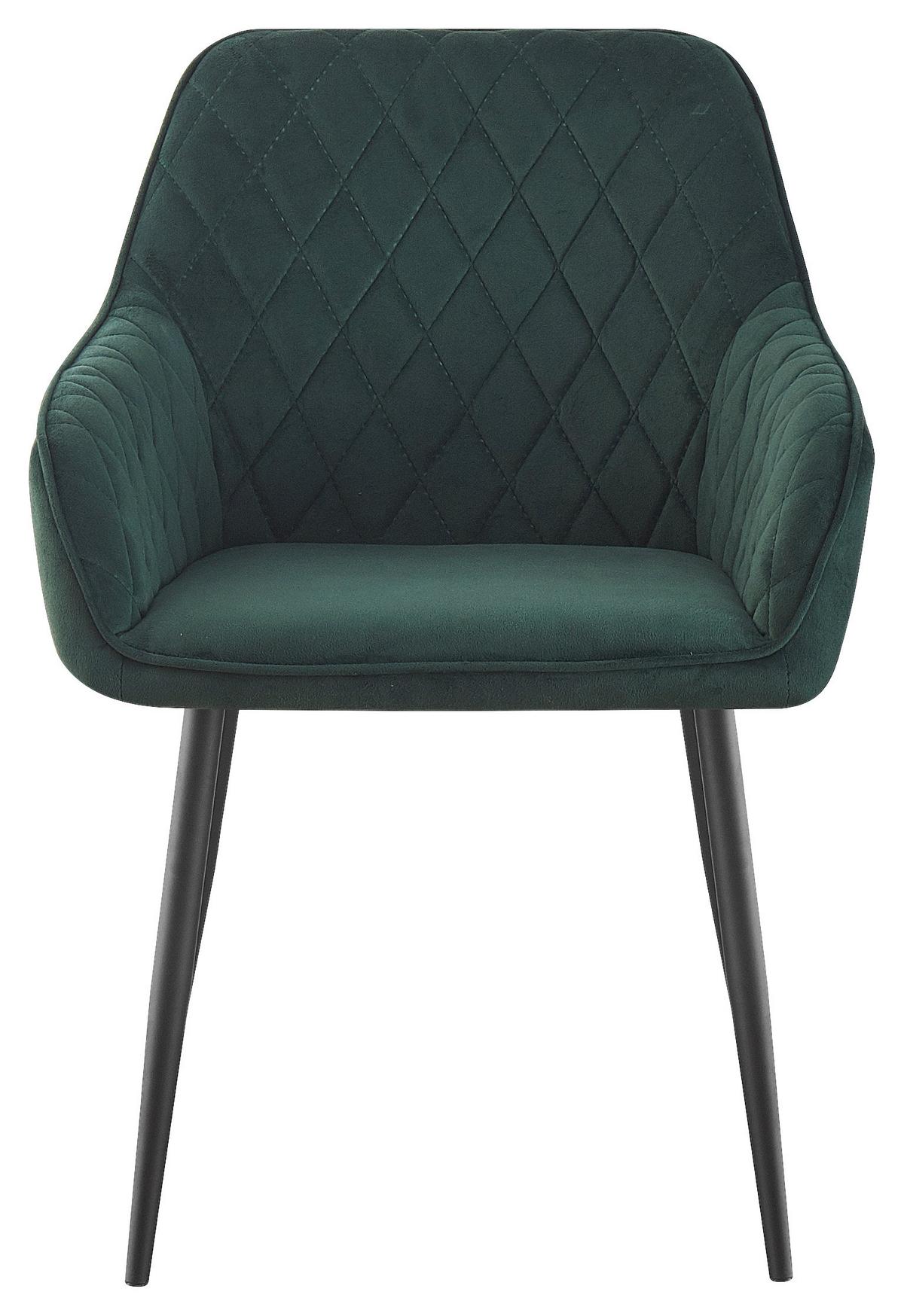 ZESTAW KRZESEŁ Z PODŁOKIETNIK. STU - zielony/czarny, Design, metal/tkanina (56/82,5/61,5cm) - Novel