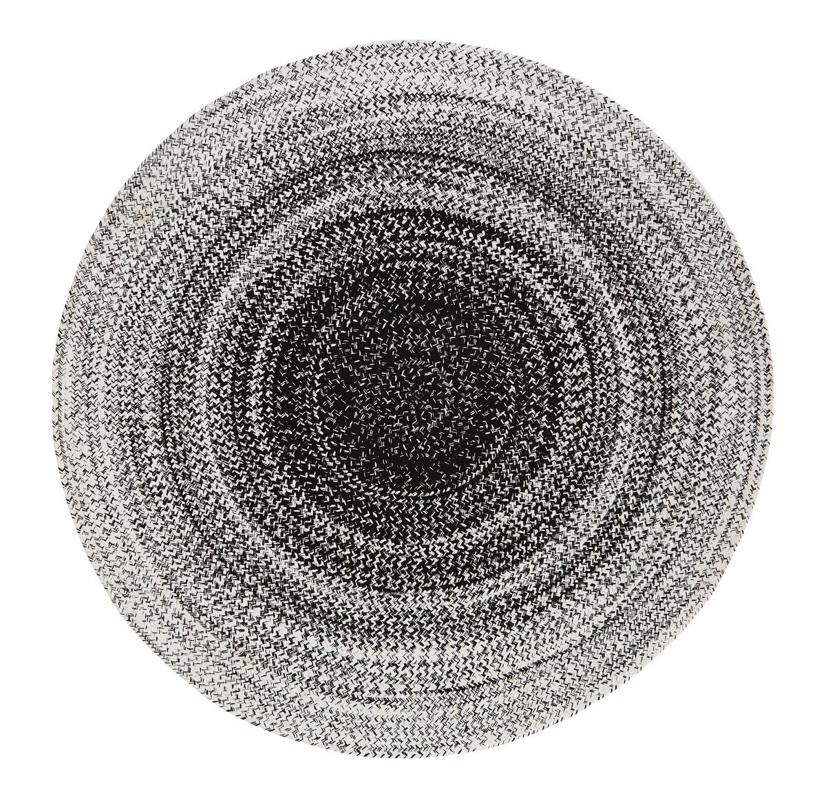 Flachwebeteppich Marie in Schwarz/Weiß Ø ca. 160cm - Schwarz/Weiß, Textil (160cm) - Modern Living