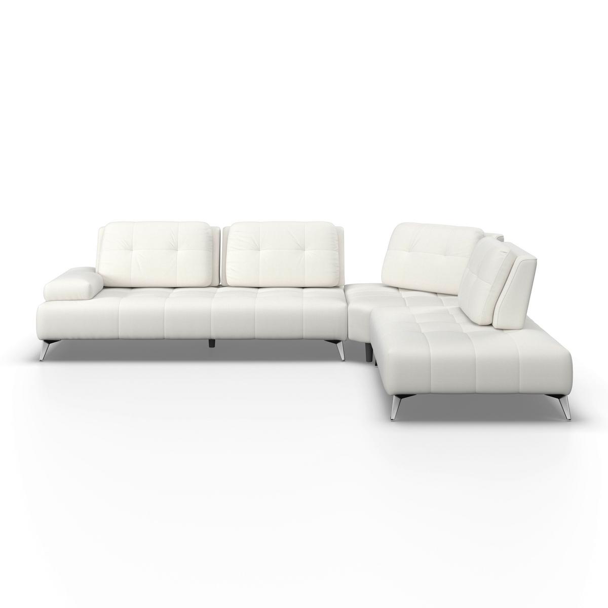 WOHNLANDSCHAFT ESTELLA - Dunkelgrau/Creme, Modern, Holz/Textil (326/85/270cm) - Bessagi Home