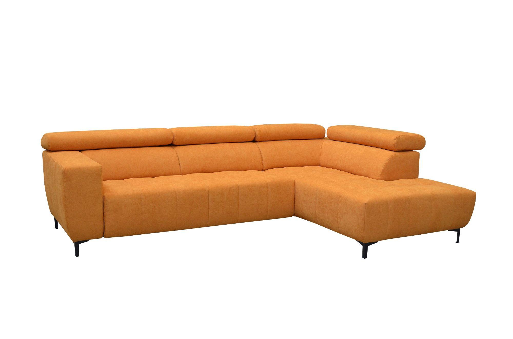 Kutna Garnitura Tarragona - narančasta/crna, Moderno, tekstil (295/201cm) - Premium Living