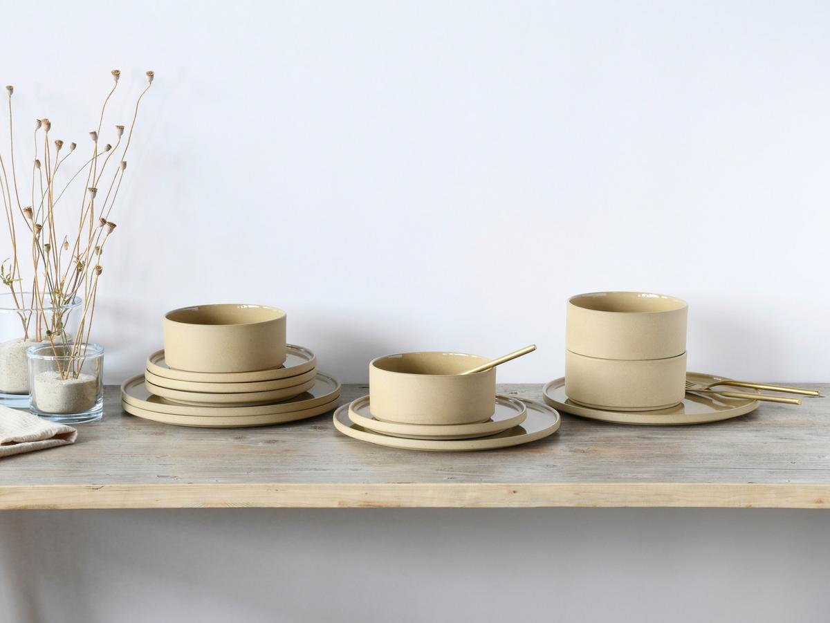 Jedilni Servis Futuro Sand, 12-Delni - peščene barve, Basics, keramika - Creatable