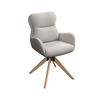STOL MED ARMSTÖD NEELIA - greige/naturfärgad, Modern, metall/trä (59,5/93/69cm) - Bessagi Home